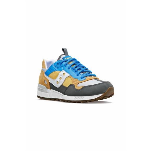 NEW SAUCONY men's shadow 5000 outdoor low top sneakers in navy/camel